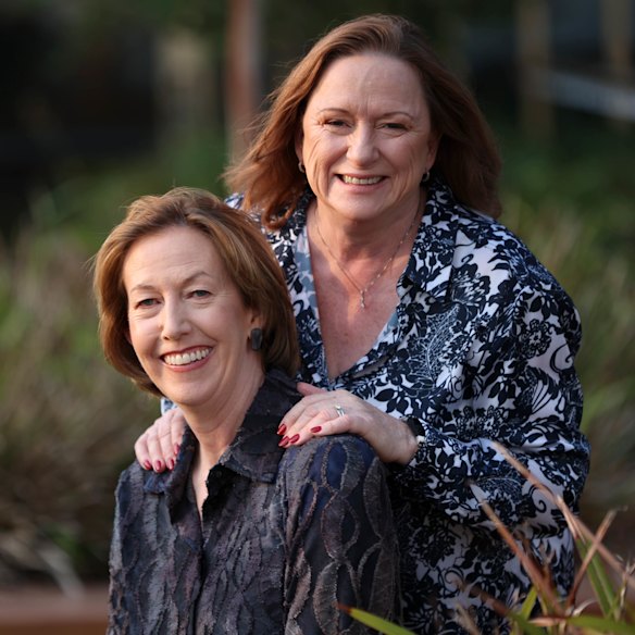 O’Neill with her wife, Vicky Hayes.