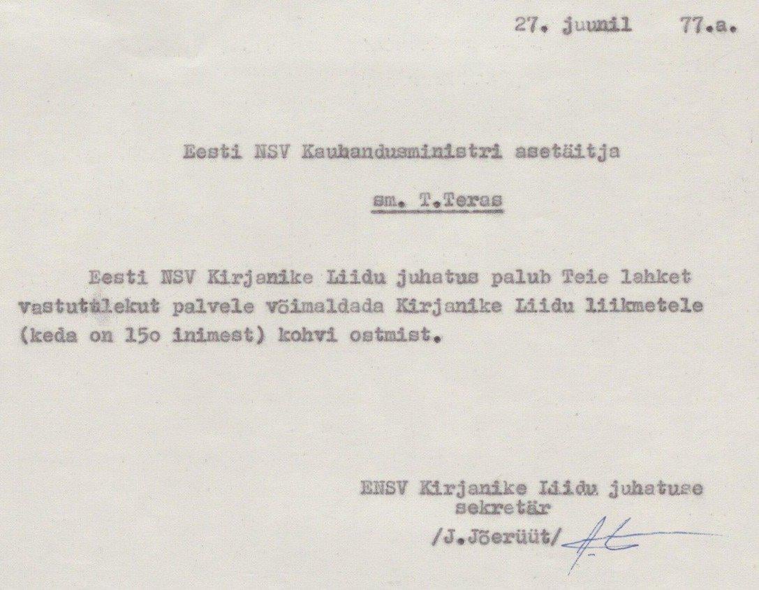 Pärl ajalooost. Teil on juba kohvi luba?