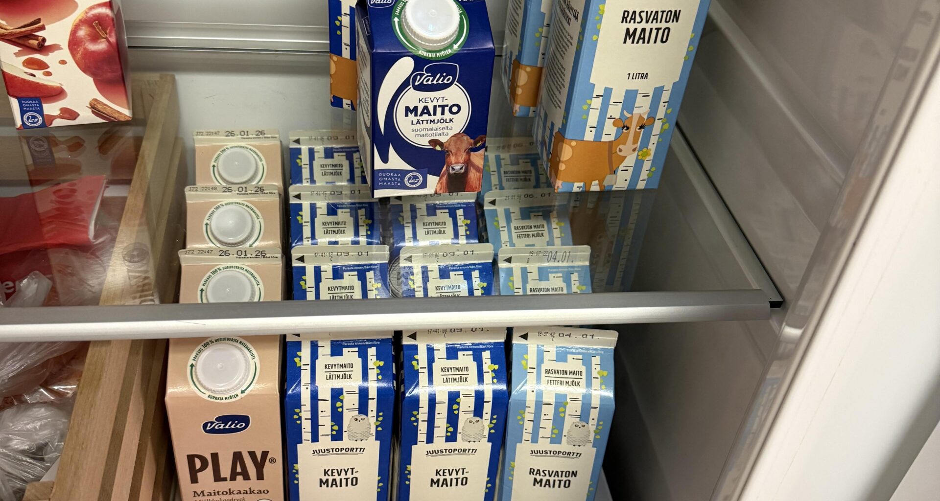 I often visit my partner’s mom in Finland around Christmas time and I’m always shocked by the amount of milk and other dairy products in the fridge this time of year