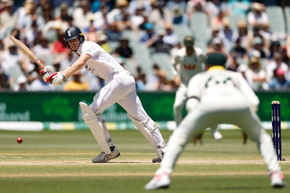 Zak Crawley of England bats during day four.