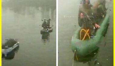 With cigarettes in their mouths and oars in hand, they decided to take on the Ukrainian drones. Once again, the Russian saboteurs failed to reach the shore