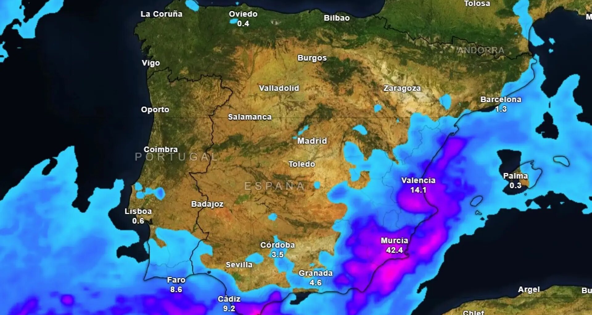 Temporal de fuertes lluvias en España, en directo