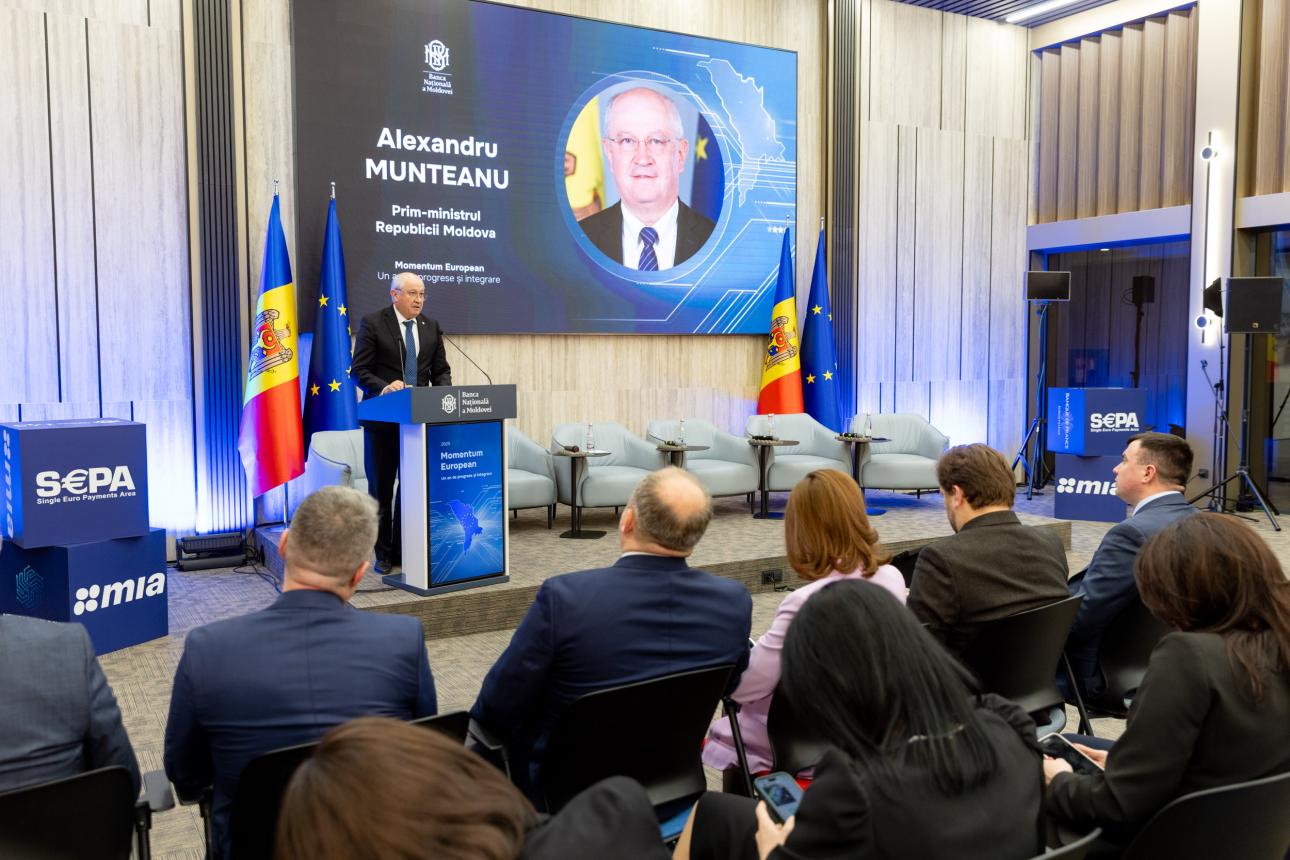 PM says Europe becomes 'Home' for Moldovan payments too, by joining SEPA, MIA
