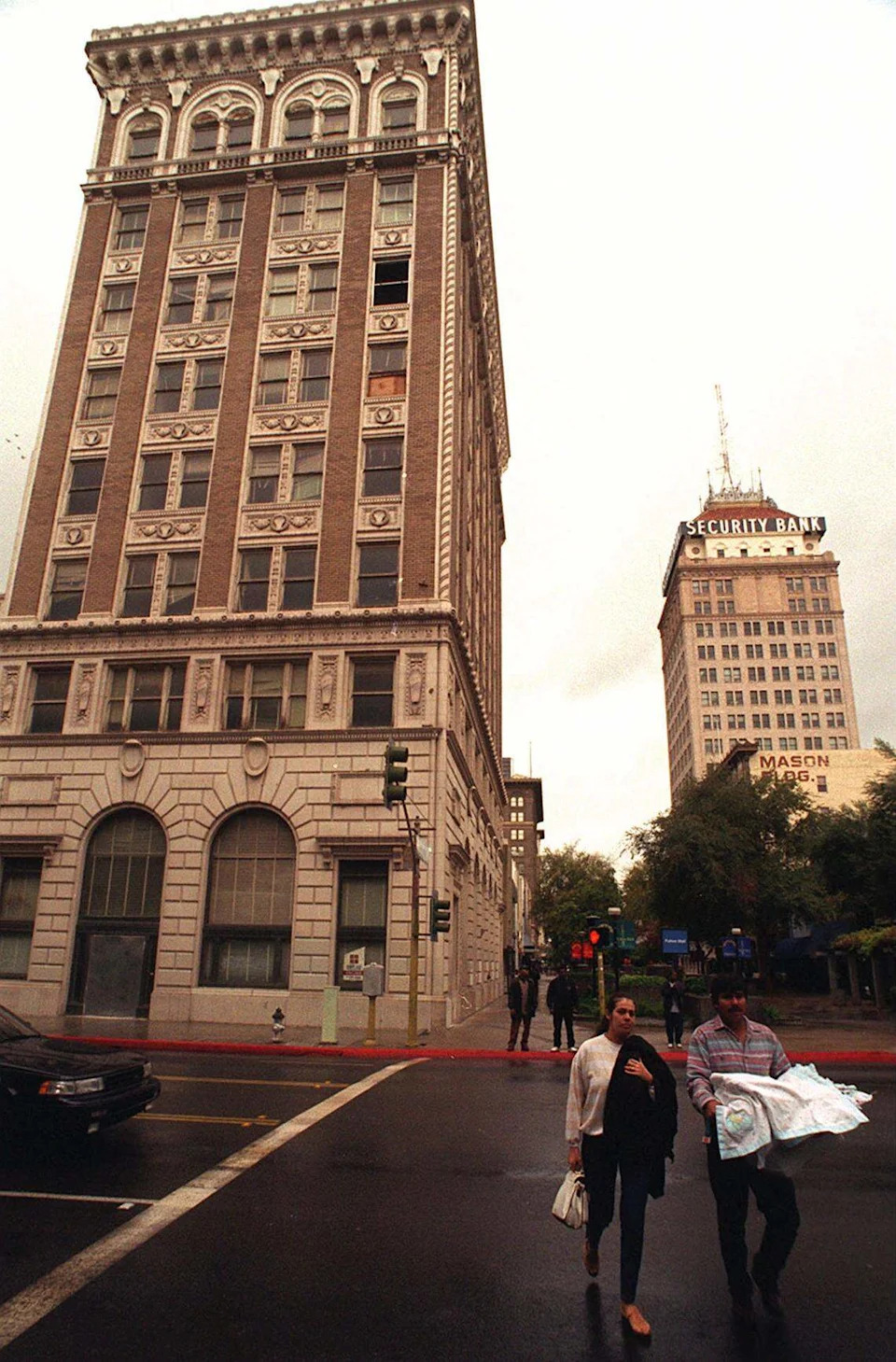 Bank of Italy building, left, and the Pacific Southwest Building, right, photographed on Nov. 22, 1996.