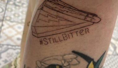 Husband lost at Robot Wars. Got his robot tattooed to remember forever.