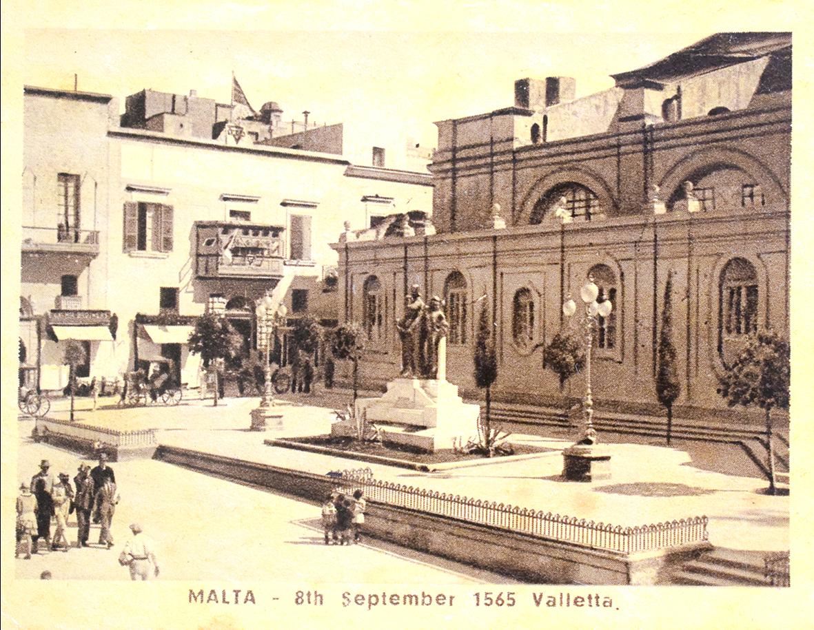 A card of 8th September Square, Valletta