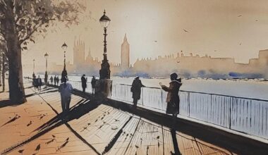Watercolor London painting by me.