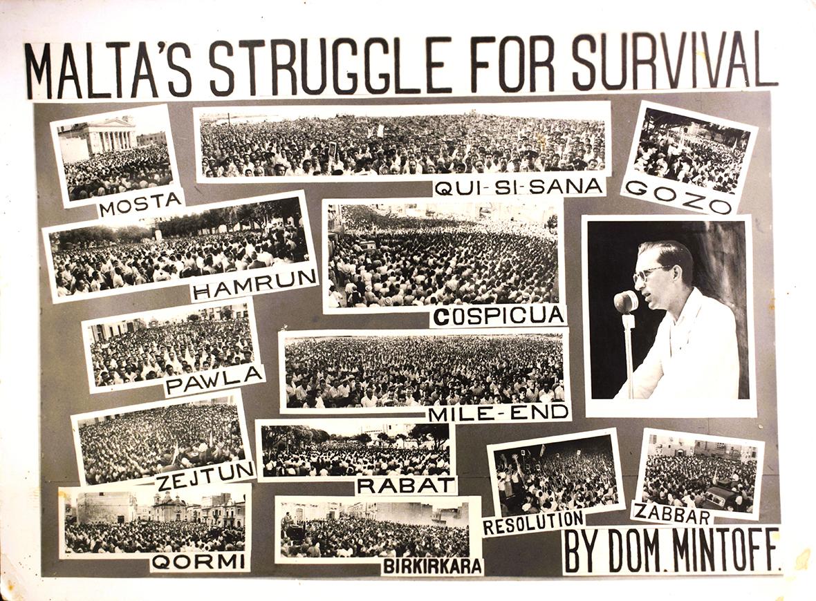 A Labour Party postcard, with the message: ‘Malta’s Struggle for Survival’