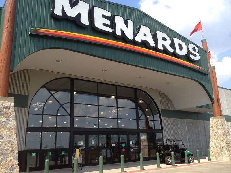 A photo of the outside of a Menards store.