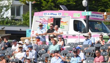 A Mr Whippy van at the Metro Bank One-Day Cup cricket match in Hove. Image: Simon Dack / Telephoto Images / Alamy