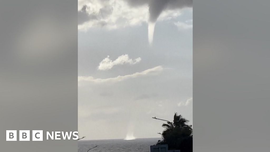 A waterspout over the sea in Cyprus