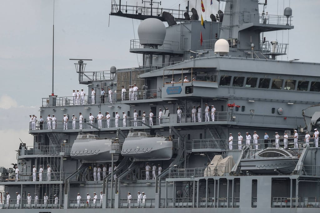 A German Navy support ship makes a port call in Manila in 2024, the first such visit in more than 20 years. Photo: AFP A German Navy support ship makes a port call in Manila in 2024, the first such visit in more than 20 years. Photo: AFP