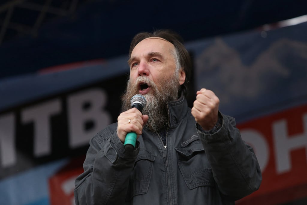 Russian ideologue Alexander Dugin delivers a speech in Moscow in October 2014. Photo: Moscow City News Agency via AFP