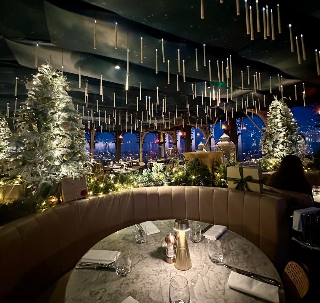 Christmas sunrise at Duck & Waffle!