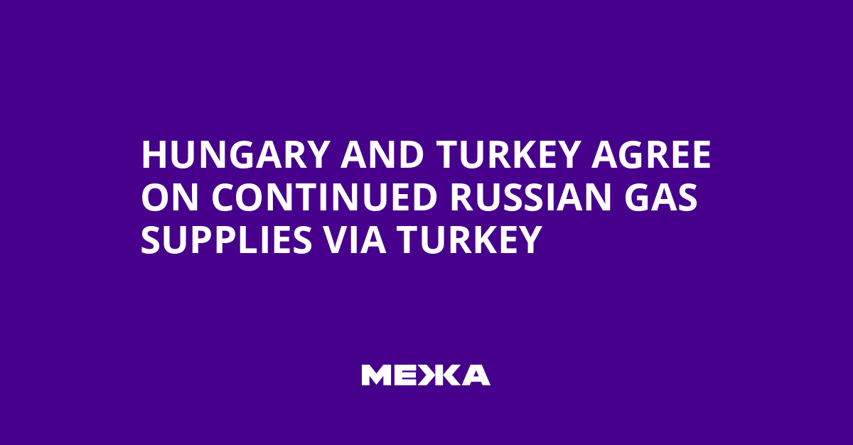 Hungary and Turkey Agree on Continued Russian Gas Supplies via Turkey | Ukraine news