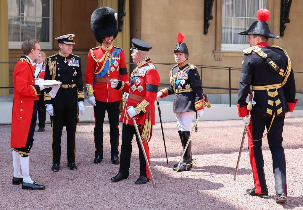 The Prince of Wales, His Majesty The King and The Princess Royal at Trooping the Colour
