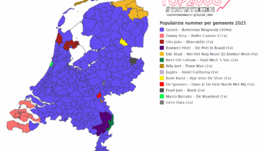 Het populairste nummer per gemeente volgens de Top2000!
