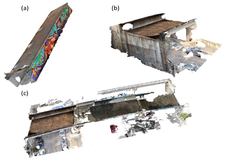 3D Mesh; (a) UM Bridge, (b) Partial St Julian's Bridge, (c) Full St Julian's Bridge.