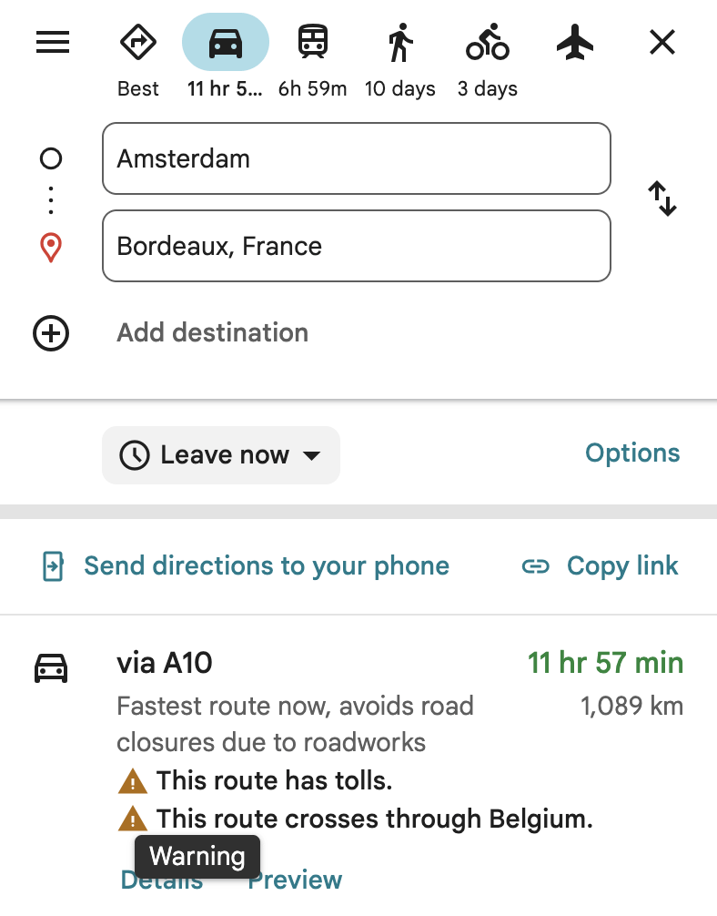 Belgian roads are officially a Google Maps warning label now