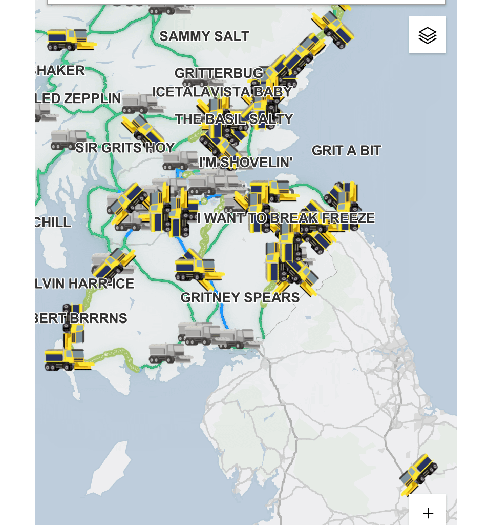 One poor gritter has been separated from the flock.