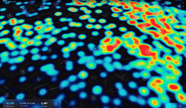 [OC] Real-time visualization of 19,000 Velib bike locations in Paris (github repo linked)