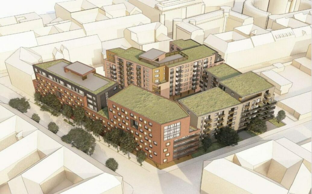 A beruházás látványterve. Forrás: Józsefvárosi Önkormányzat (Építészfórum archívum)
