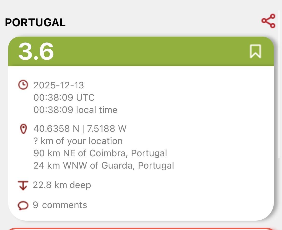 Terremoto Centro Portugal