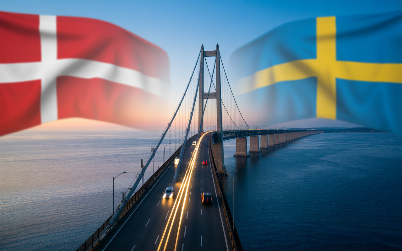 The bridge linking two European countries, spanning almost 8 kilometers across the sea, integrates Denmark and Sweden into a single daily axis of work, tourism, housing, and billions in investments.