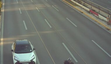 Shot from an AI camera on a Greek road