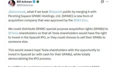 Ackman pitches radical SPARC deal to Elon Musk to take SpaceX public (Tesla-linked route)