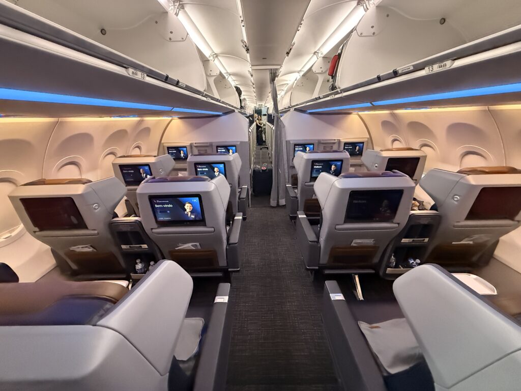 American Airlines Airbus A321XLR Premium Economy cabin with 2-2 configured recliners