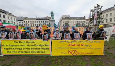 Supporters of Iranian Resistance Rally in Brussels Against Executions in Iran