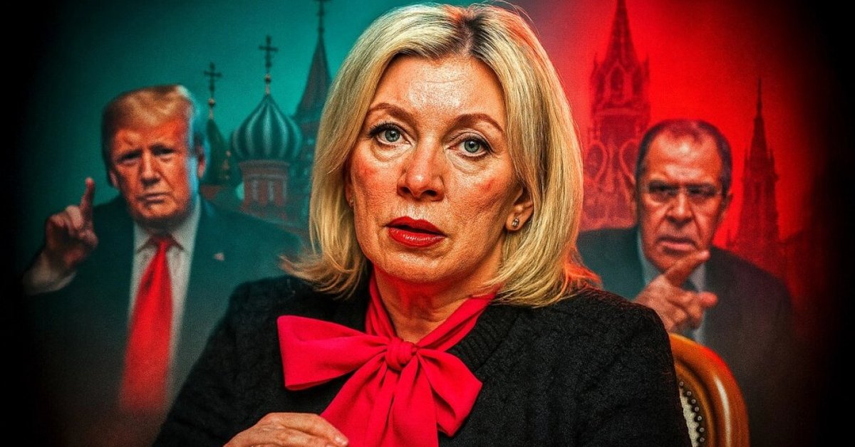 Tak widzi rzeczniczkę prasową rosyjskiego MSZ Marię Zacharową prawosławna telewizja Cargrad. Kolaż - Cargrad