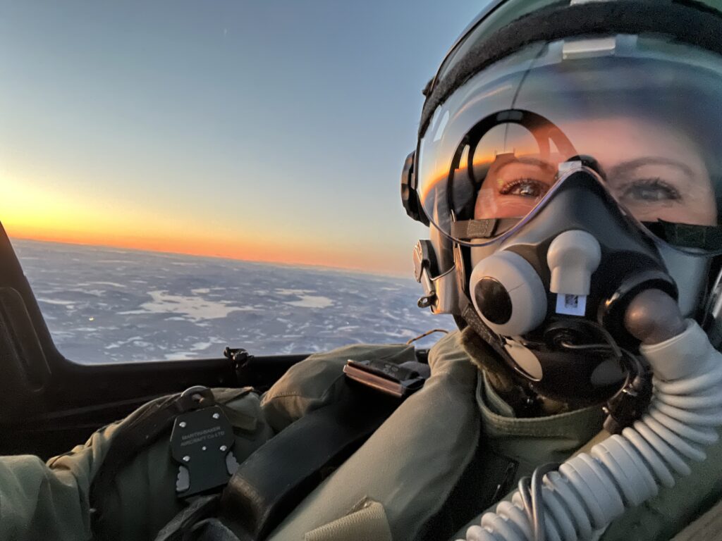 Crown Princess Victoria flying with the Swedish Air Force