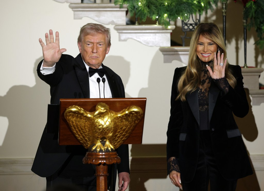 Melania Trump with her husband 