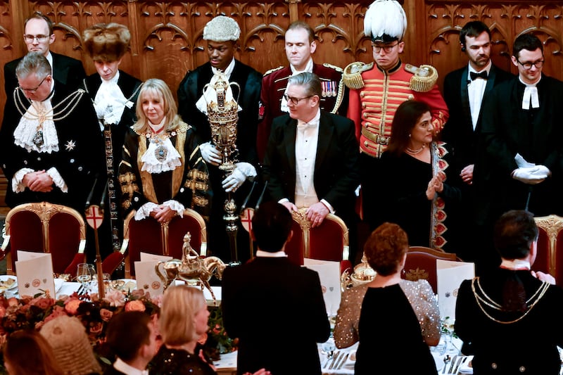 Keir Starmer at the lady mayor's banquet at the Guildhall in the City of London earlier this week. Photograph: Jaimi Joy/Bloomberg