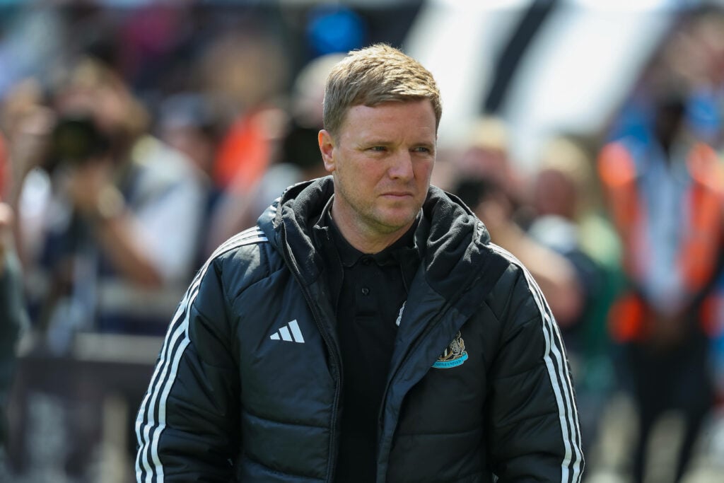 Eddie Howe of Newcastle United during a match at St. James' Park.