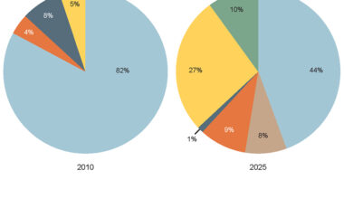 How the share of firm pipeline capacity by customer class has changed over the past 15 years