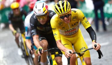 PARIS - CHAMPS-ELYSEES, FRANCE - JULY 27: Tadej Pogacar of Slovenia and UAE Team Emirates - XRG - Yellow leader jersey competes in the breakaway during the 112th Tour de France 2025, Stage 21 a 132.3km stage from Mantes-la-Ville to Paris - Champs-Elysees / #UCIWT / on July 27, 2025 in Paris - Champs-Elysees, France. (Photo by Etienne Garnier - Pool/Getty Images)