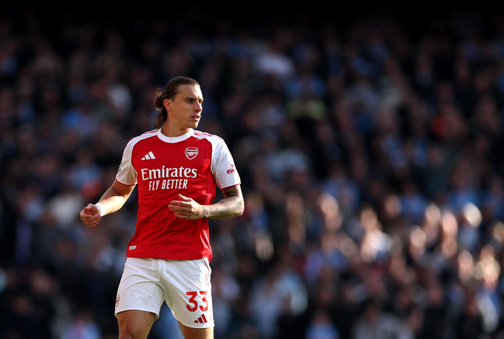 Riccardo Calafiori position change called for by Italian media 3 LONDON, ENGLAND - SEPTEMBER 21: Riccardo Calafiori of Arsenal during the Premier League match between Arsenal and Manchester City at Emirates Stadium on September 21, 2025 in London, England. (Photo by Alex Pantling/Getty Images)