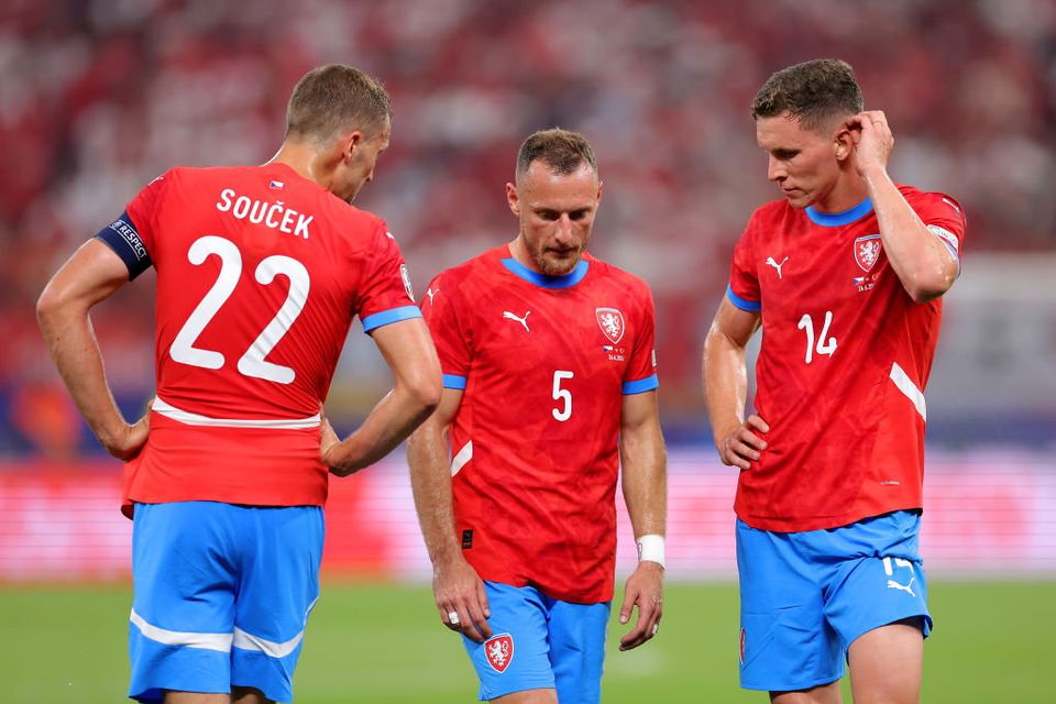 Tomas Soucek, Vladimir Coufal and Lukas Provod of Czechia. (Photo by Alex Livesey/Getty Images)