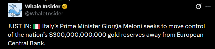 Italy’s Gold Politics