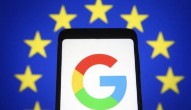 Google logo with EU star circle
