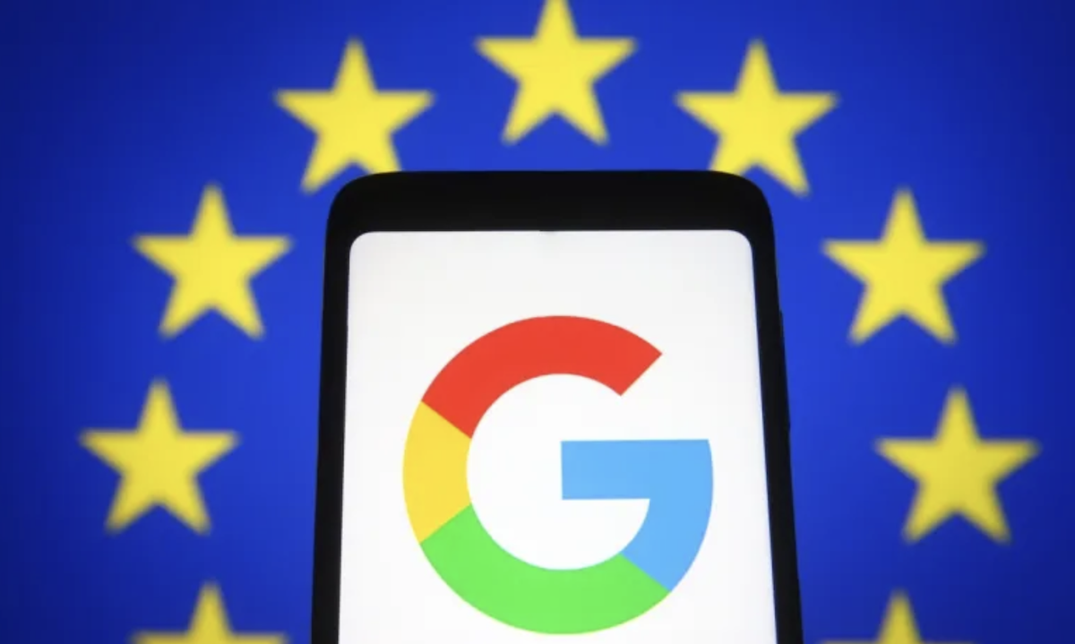 Google logo with EU star circle