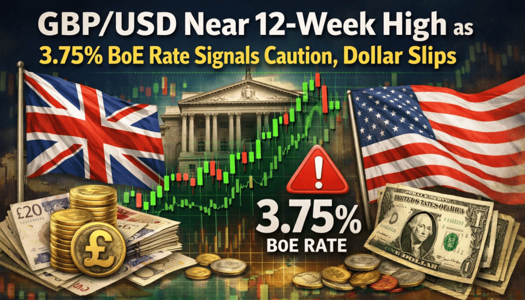 GBP/USD Near 12-Week High as 3.75% BoE Rate Signals Caution, Dollar Slips
