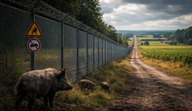 Denmark erects nearly 70 kilometers of border fence to block wild boars, protect its billion-dollar pig farming industry, and transform fear of an epidemic into a permanent biosecurity belt