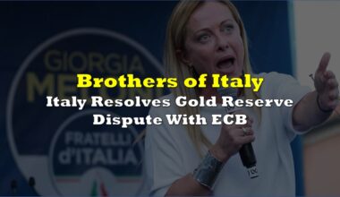 Italy Resolves Gold Reserve Dispute With ECB
