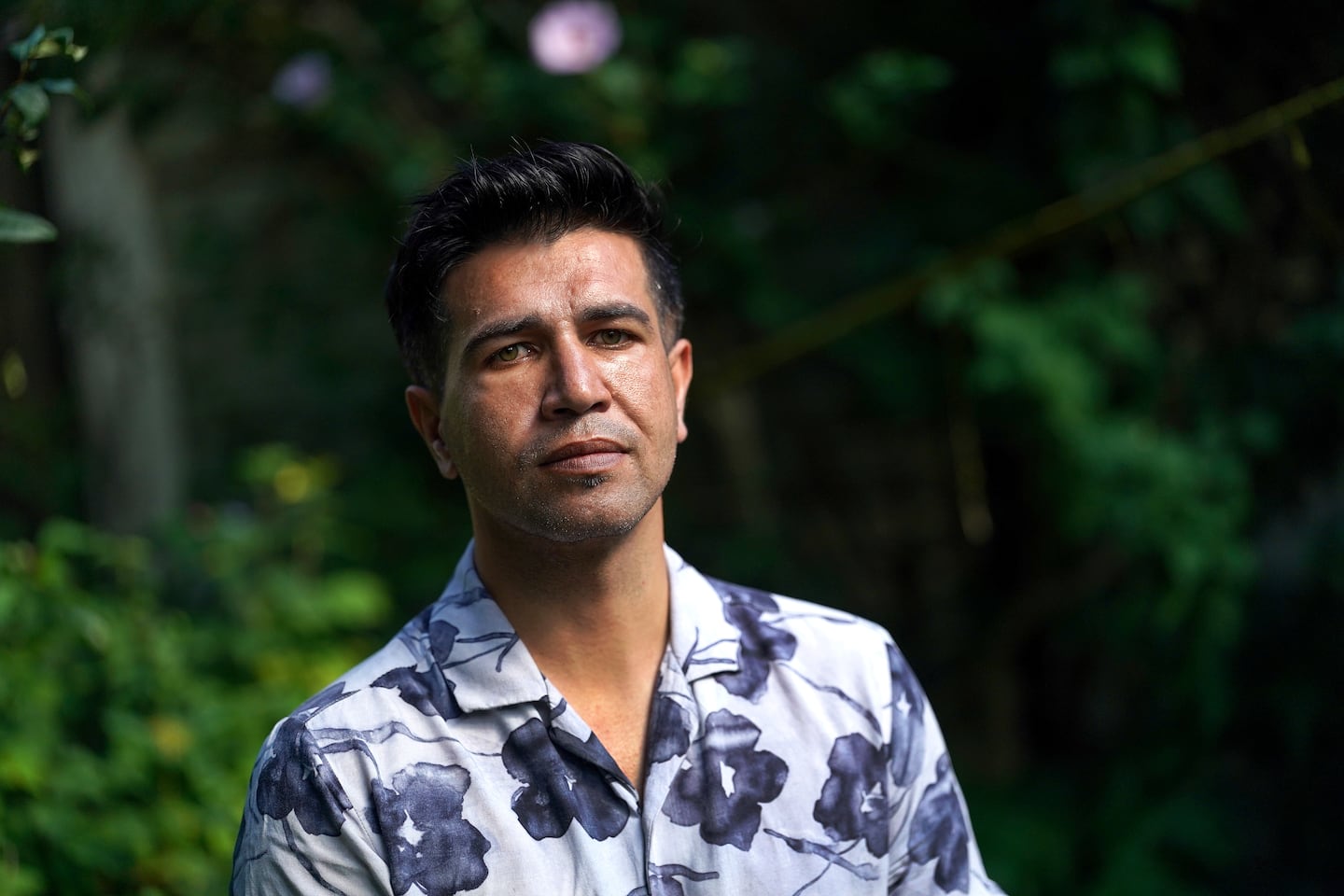 Aminullah Faqiry at his home in Cranston, R.I. Faqiry was a front-line Afghan interpreter who worked with the US military and State Department for nearly 12 years before coming to Rhode Island.