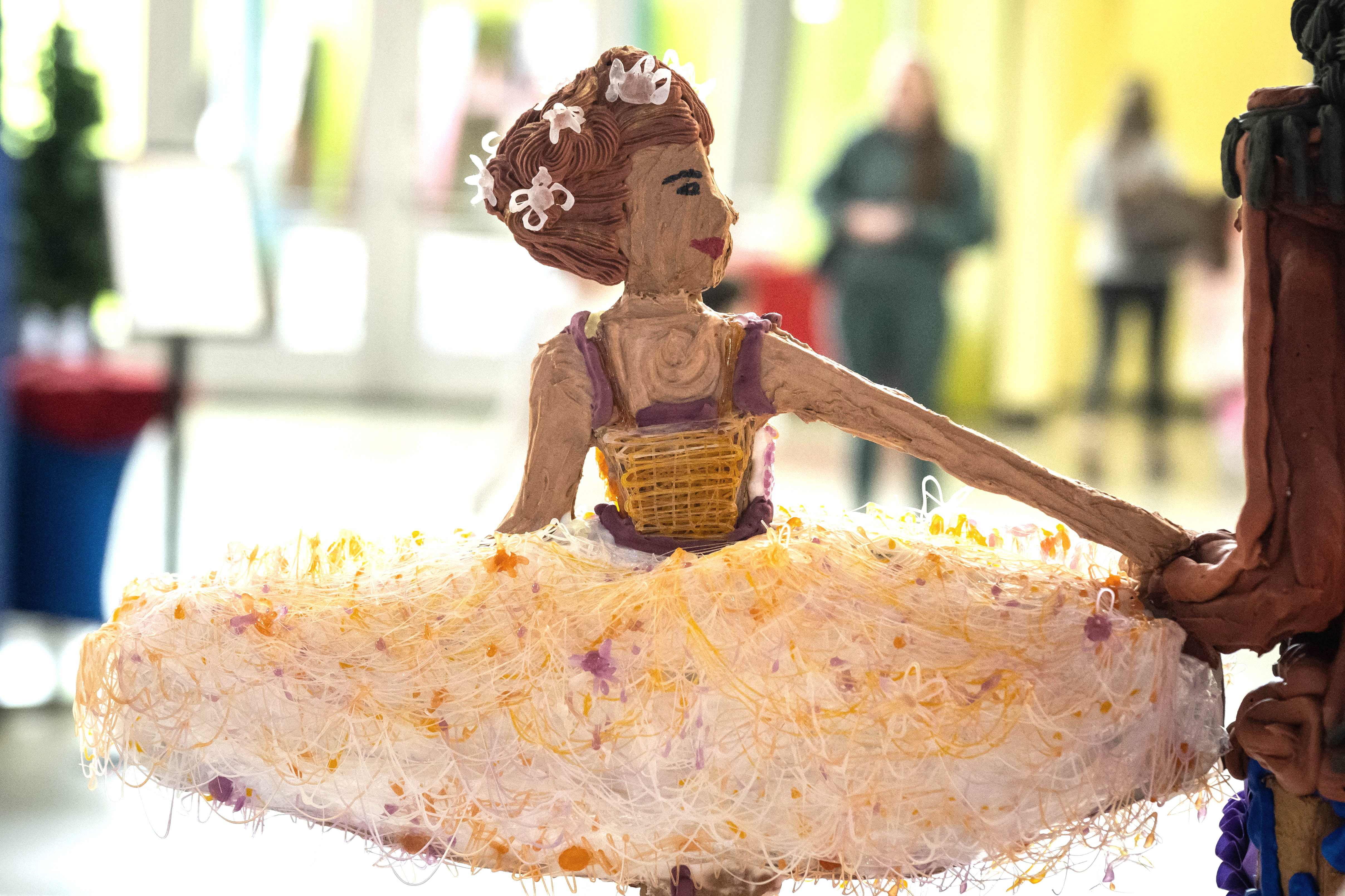 A detail of âThe Gingerbread Balletâ gingerbread house entry on...