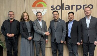 Company representatives met to agree on their 450 MW collaboration: (from left to right) for Solarpro, CEO Solarpro Adelin Antonov, Head of Procurement Valentina Vasileva, and Managing Director and Chairman of the Board of Directors Konstantin Nenov; and for LONGi, President of LONGi Europe Leon Zhang, General Manager Eastern Europe Liam Tang, and Senior Key Account Manager Melih Can GÃ¼ngÃ¶r.